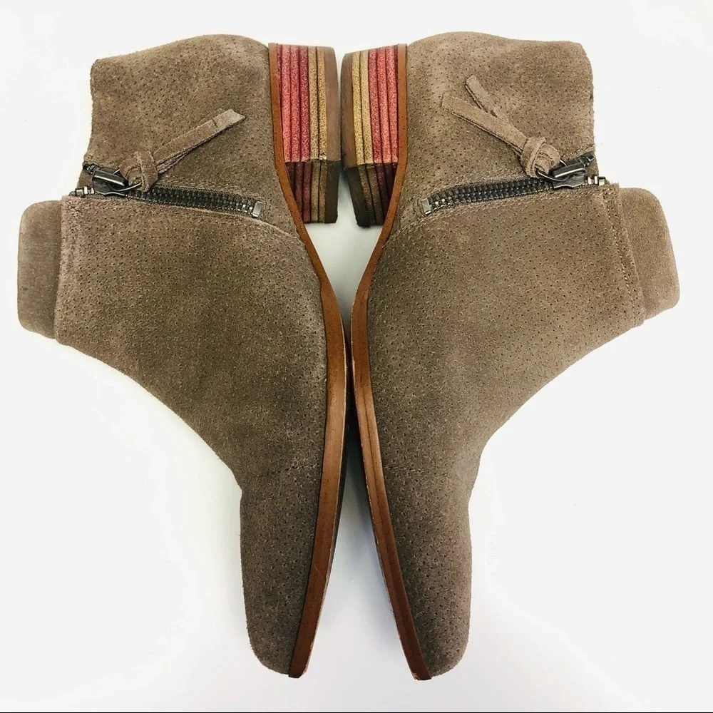Bettye Suede Dual Zip Ankle Booties